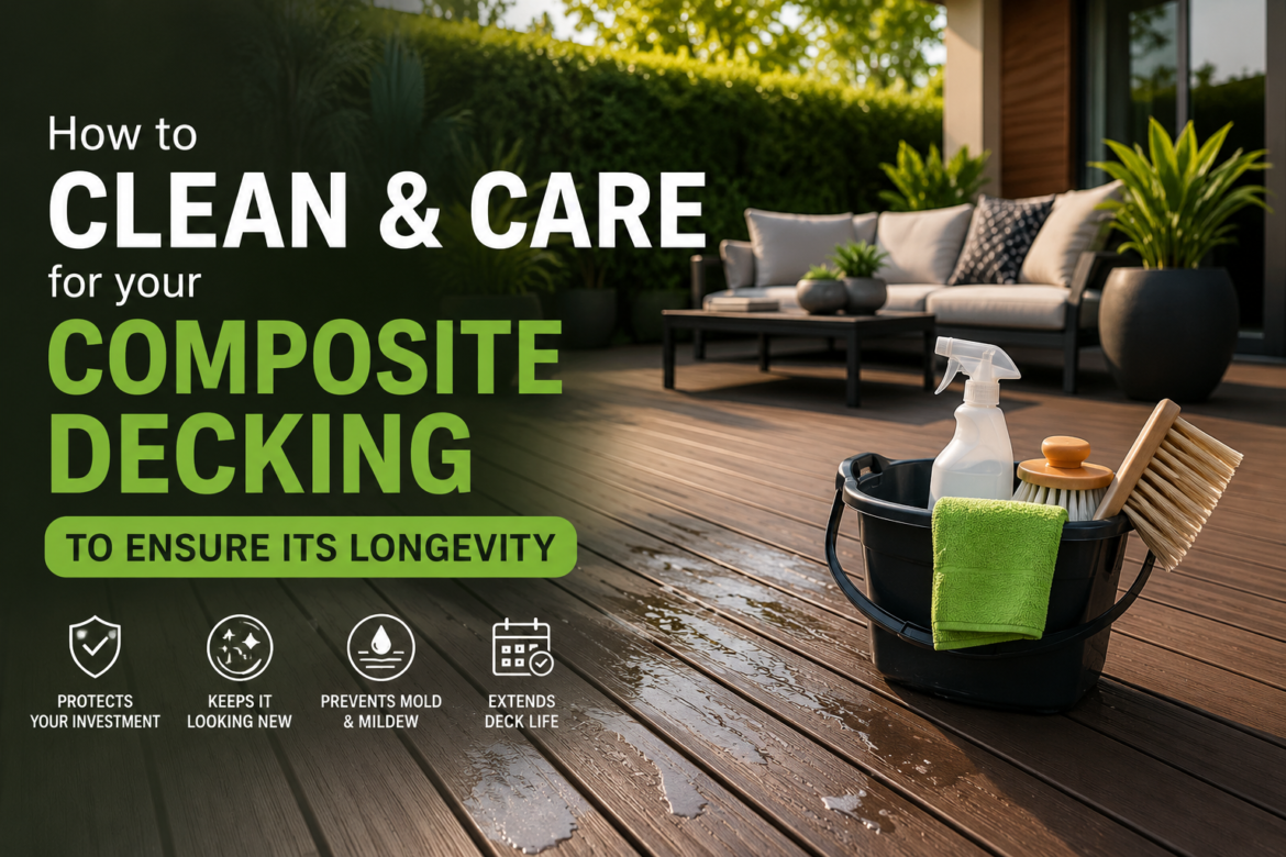 How to clean and care for your composite decking to ensure its longevity.